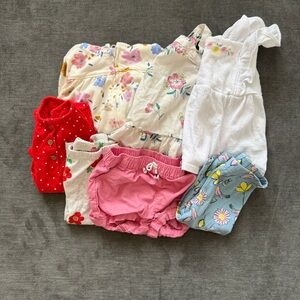 Carter’s Baby Girl 9 Month Spring Summer Florals 7-Piece Bundle Leggings Tops